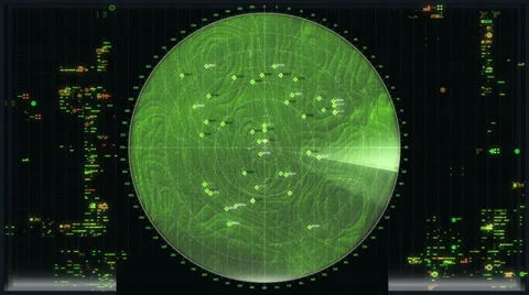 Digital interface of radar Stock Footage 39737038