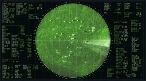 Digital interface of radar Stock Footage 39737070
