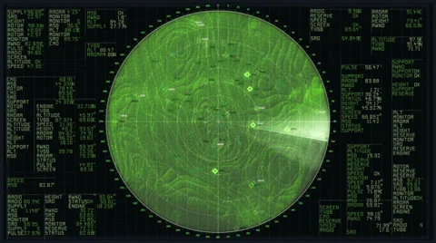 Digital interface of radar Video stock 39737072