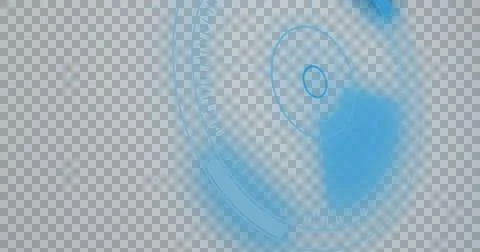 Digital interface with round scanner and data processing against black イラスト素材