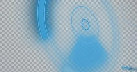 Digital interface with round scanner and data processing against black 스톡 일러스트