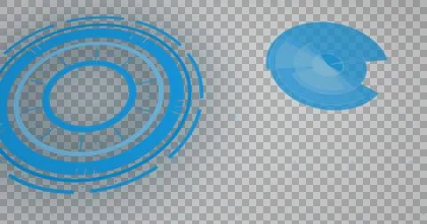 Digital interface with round scanner and data processing against black Stockillustratie