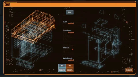 Digital interface screen (intro + loopable part) Stock Footage 32225869