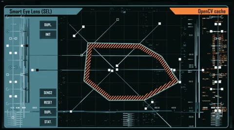 Digital interface screen (intro + loopable part) Stock Footage 32225996