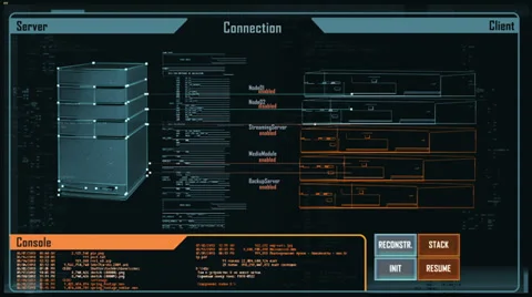 Digital interface screen (intro + loopable part) Stock Footage 32226062