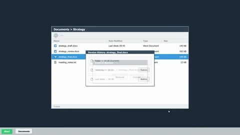 Digital interface showing file restoration process in software. 4K Stock Footage 342114926