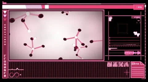 Digital interface showing molecules 库存影片 12287206