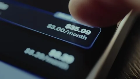 Digital interface showing pricing information for a one time subscription for a 스톡 동영상 328366440