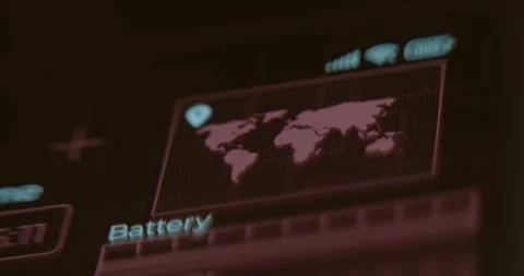 Digital interface showing a world map with a location pin Stock Footage 323372274