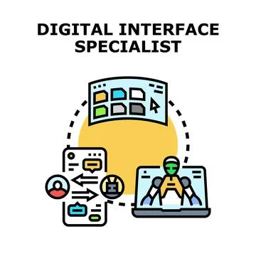 Digital interface specialist creating user experience and ai solutions イラスト素材