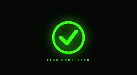 Digital Interface Task Completed Green Check Mark HUD Animation Vídeos de archivo 335400296