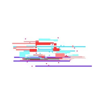 Digital interference vector, signal failure on isolated background. Stock Illustration