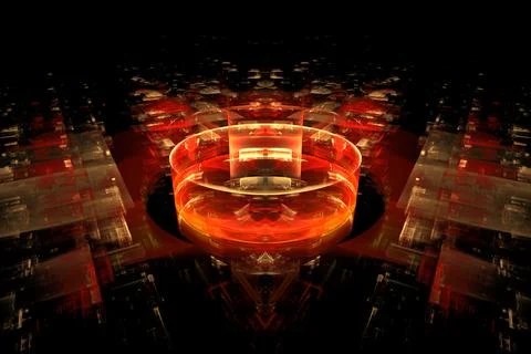 Digital interior building Hi tech Abstract data center server tonel. Business Stock Illustration