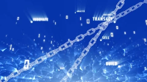 Digital internet block chain business cyberspace looped background Stock Footage 338406676