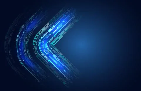 Digital internet communication on blue background. Abstract global sci fi con Stock Illustration