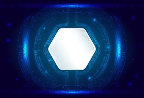 Digital internet communication on blue background. Cyber security internet an Stock Illustration