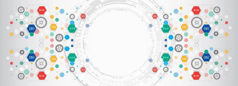 Digital internet communication. Connection structure with various design elem イラスト素材