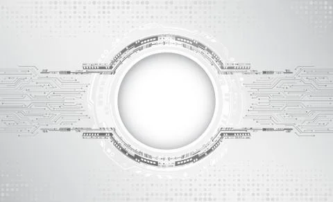 Digital internet communication on grey background. Abstract global sci fi con Stock Illustration