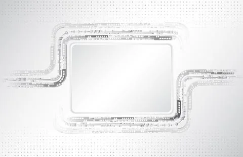 Digital internet communication on grey background. Abstract global sci fi con Illustrazione stock