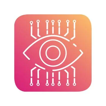 Digital internet vision. Security technology. Cyber eye surveillance. Stockillustratie
