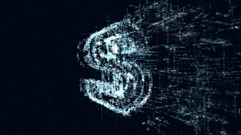 Digital intro animation sign dollar. Abstract money electronic logo Stock Footage 90202372