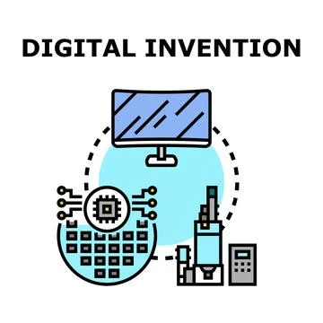 Digital invention process developing new technology solutions 스톡 일러스트