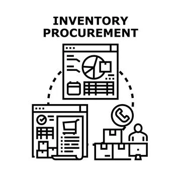 Digital inventory procurement process management vector Stockillustratie