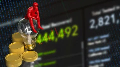 Digital Investor Exploring Financial Technology Innovation 3d render. Stock Illustration