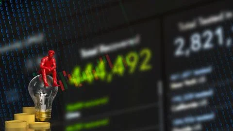 Digital Investor Exploring Financial Technology Innovation 3d render. Stock Illustration