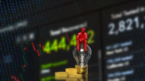Digital Investor Exploring Financial Technology Innovation 3d render. Stock Illustration