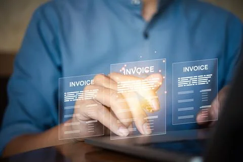 Digital invoice and payment solutions, including electronic bills, receipts.. Stock Photos