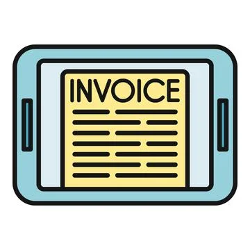 Digital invoice bill document on tablet screen Stock Illustration