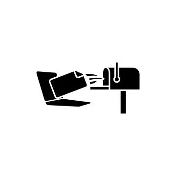 Digital Invoice Sent from Laptop Icon イラスト素材