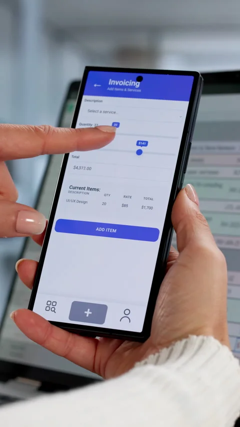 Digital Invoice On Smartphone For Tax Purposes Stock Footage 328397853