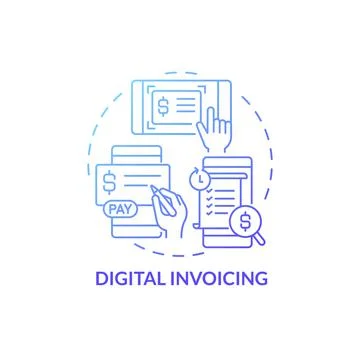 Digital invoicing blue gradient concept icon Stock-Illustration