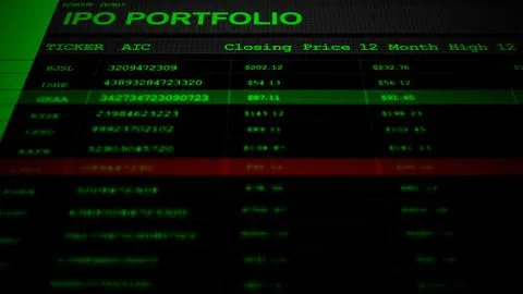 Digital IPO or Initial Price Offering Generic List0 Stock Photos