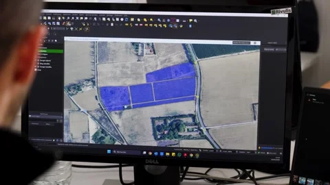 Digital Irrigation Mapping at Engineering Workstation Stock Footage 340863273