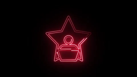 Digital Isolated on Black Background Neon Technology Data Animation Stock Footage 328106261