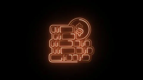 Digital Isolated on Black Background Neon Technology Data Animation Stock Footage 328106272