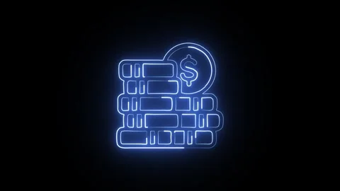 Digital Isolated on Black Background Neon Technology Data Animation Stock Footage 328106281