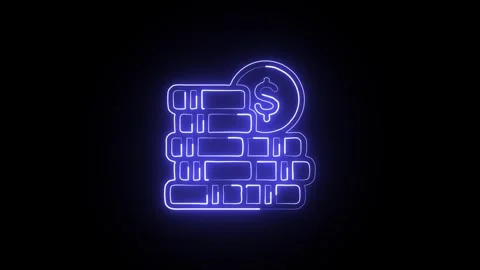 Digital Isolated on Black Background Neon Technology Data Animation Stock-Footage 328106292