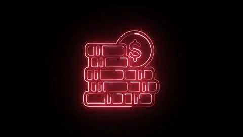 Digital Isolated on Black Background Neon Technology Data Animation Vídeo Stock 328106311
