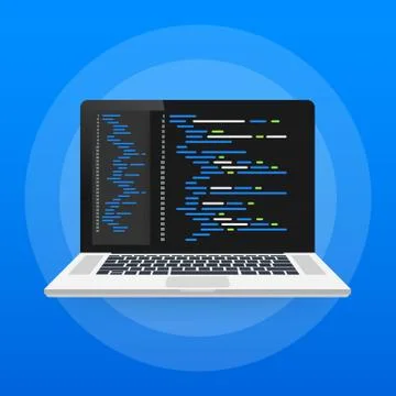Digital java code text. Computer software coding vector concept. Programming  Stock Illustration