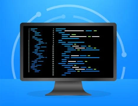 Digital java code text. Computer software coding vector concept. Programming Stock Illustration