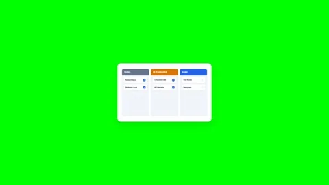 Digital Kanban Board Task Completion Animation Stock Footage 347033994