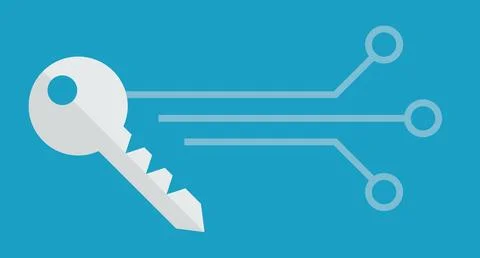 Digital key and cyber background. Security and technology. Vector. Stock-Illustration