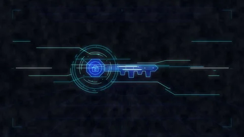 Digital key animation for cybersecurity, data encryption, network protectio.. Stock Footage 348330460