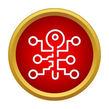 Digital key circuit board icon for cyber security Stockillustratie
