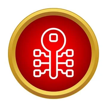 Digital key connecting circuit board elements encryption security 스톡 일러스트