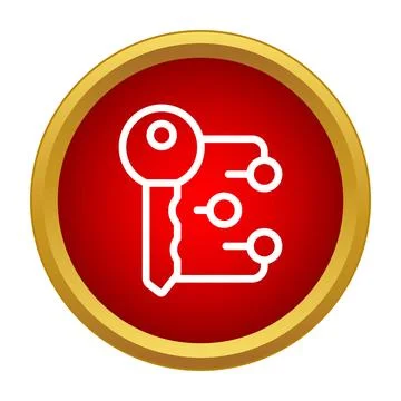 Digital key connecting to data points, cyber security concept Stock Illustration
